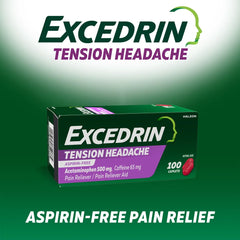 Excedrin Tension Head Ache Pain Reliever Caplets - Acetaminophen - 100ct